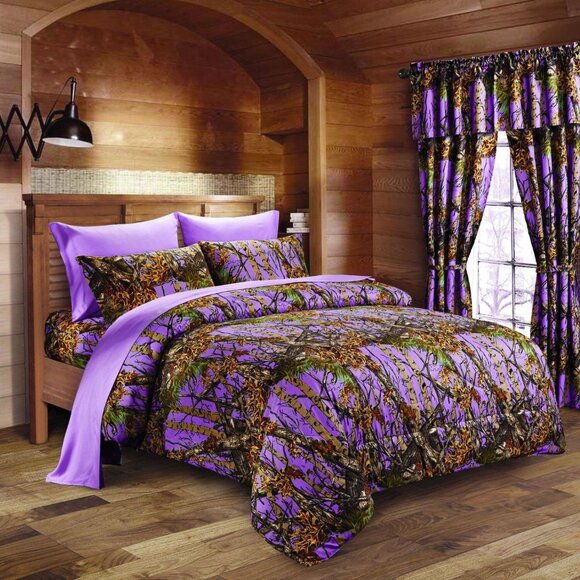 Purple Camo Full Size sheet and pillowcase set by the Woods / Regal Comfort - Picture 4 of 4